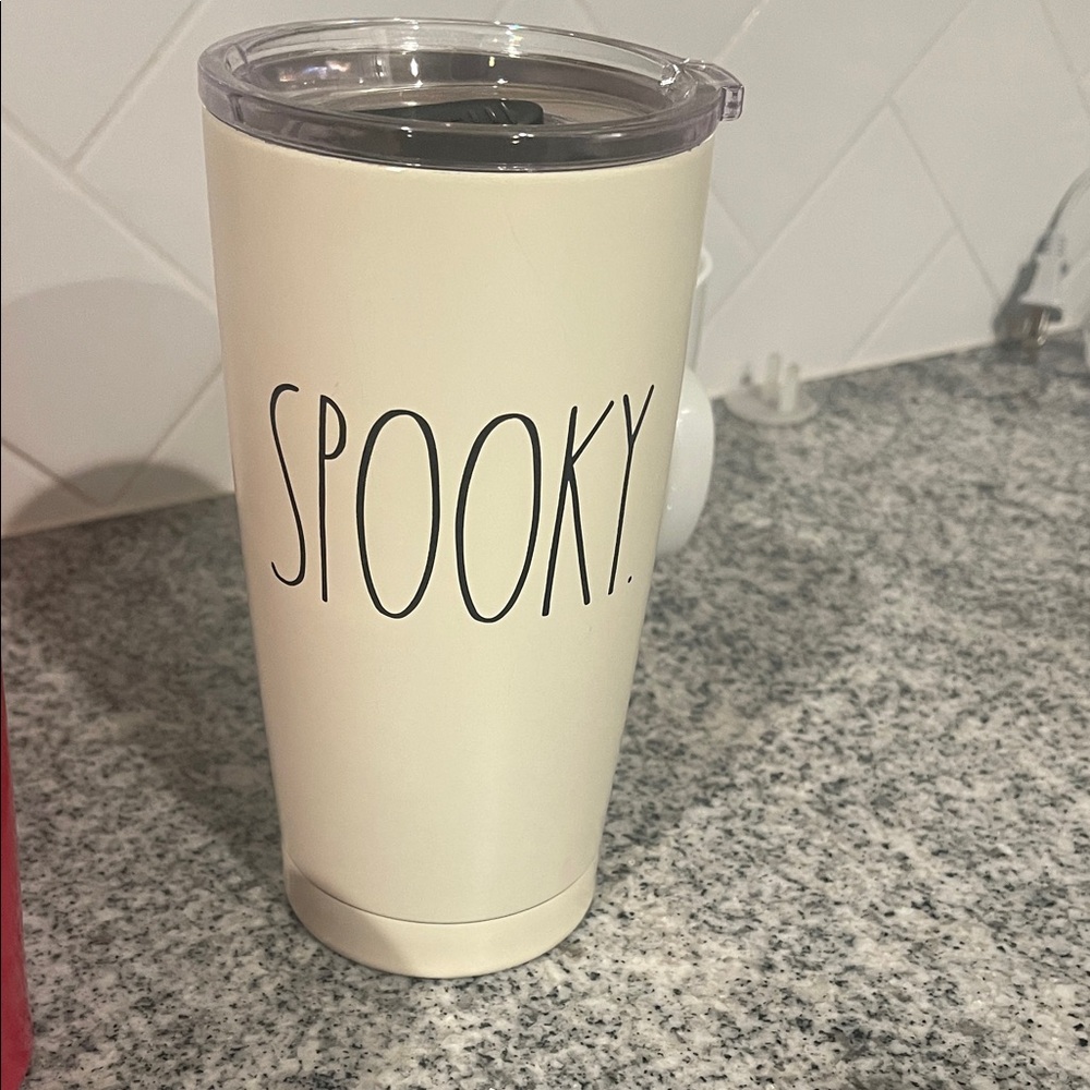 Rae Dunn Cream Tumbler with Lid